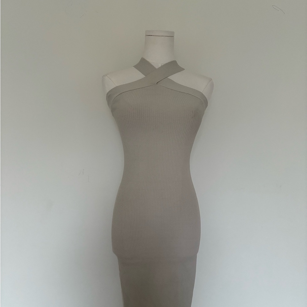 Aritzia Strapless Beige Dress